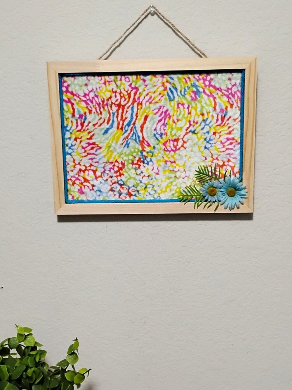 Artist Spring Inspired Decorative Message Bulletin Cork Board 9"x12" Wood Frame